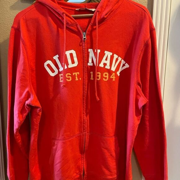 Old Navy Est 1994 Red Vintage Side Zip Up Hooded Sweatshirt XXL - Picture 12 of 12
